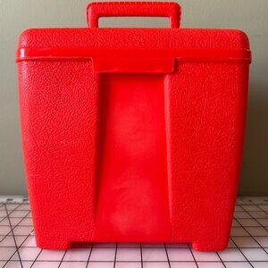 Vintage Lustro Ware Red 45 Record Case MCM Mid Century Plastic 7” Vinyl Storage